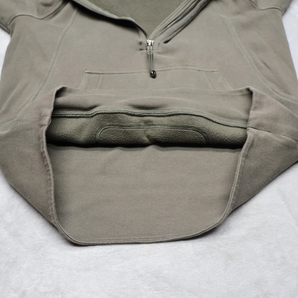 Lululemon Sweatshirt Women XS/S Green Scuba Pullover Ribbed‎ 1/4 Zip Oversized